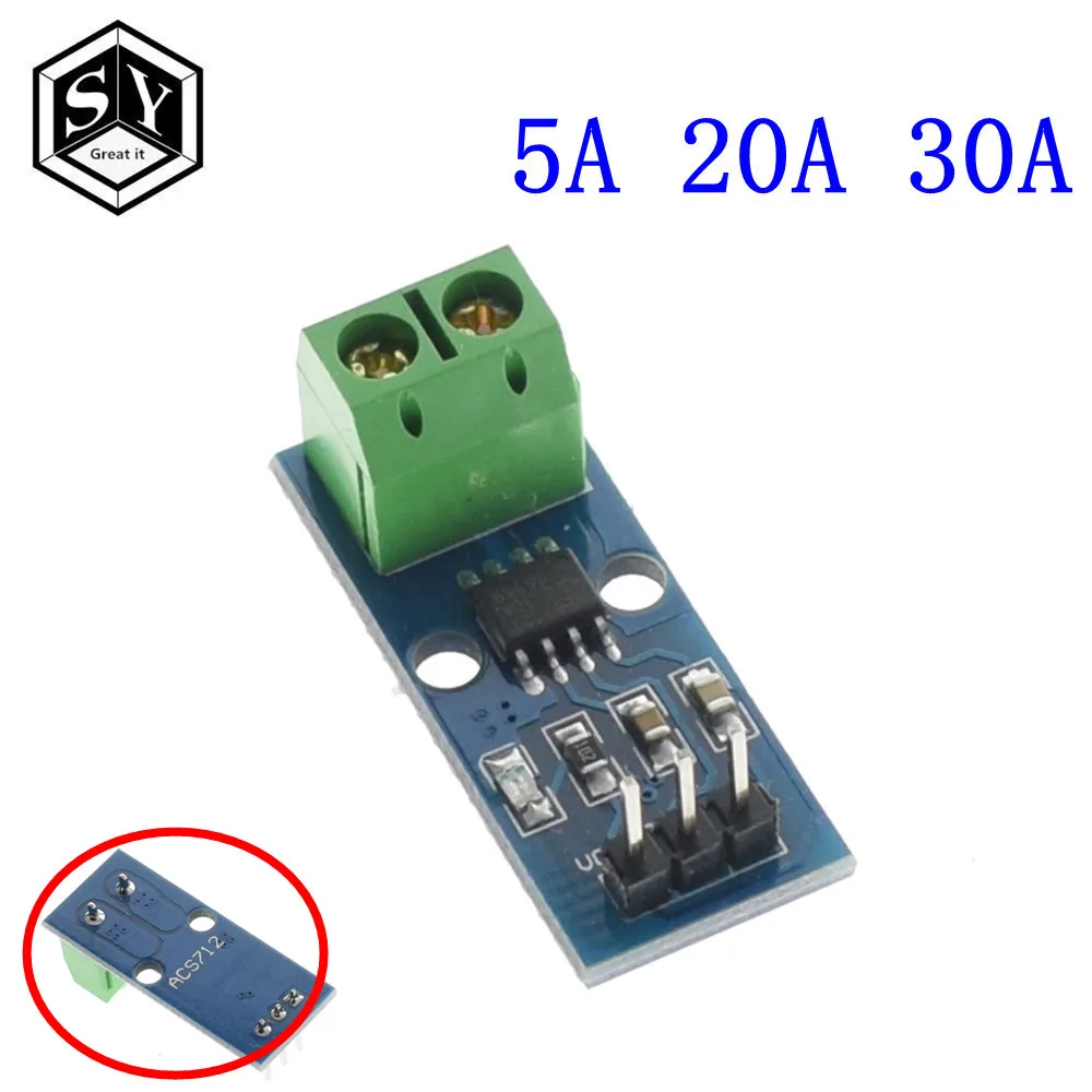 1PCS GREAT IT ACS712 5A 20A 30A Range Hall Current Sensor